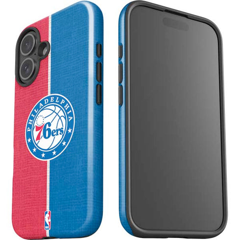 NBA Philadelphia 76ers Canvas Split iPhone 16 Plus Impact Case