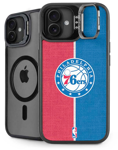 NBA Philadelphia 76ers Canvas Split iPhone 16 Plus Kickstand Case