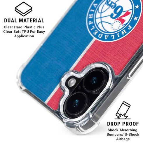 NBA Philadelphia 76ers Canvas Split iPhone 16 Plus MagSafe Case