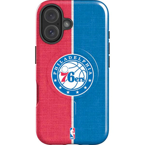 NBA Philadelphia 76ers Canvas Split iPhone 16 Plus Magsafe Impact Case