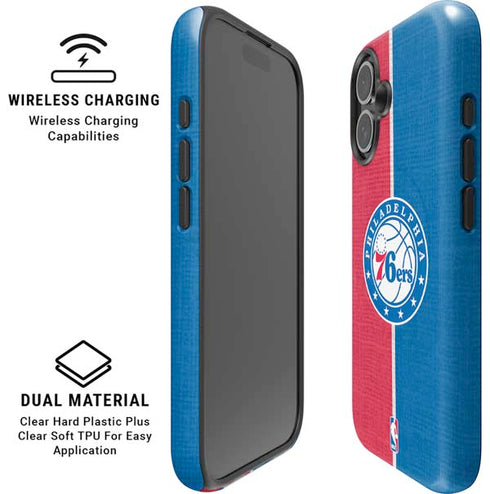 NBA Philadelphia 76ers Canvas Split iPhone 16 Plus Magsafe Impact Case