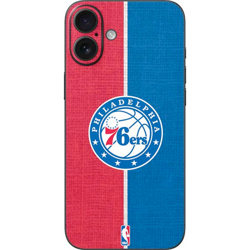 NBA Philadelphia 76ers Canvas Split iPhone 16 Plus Skin