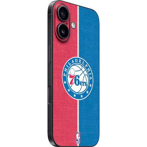 NBA Philadelphia 76ers Canvas Split iPhone 16 Plus Skin