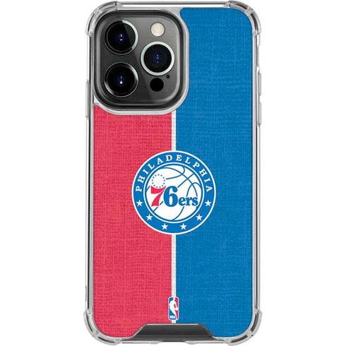 NBA Philadelphia 76ers Canvas Split iPhone 16 Pro Clear Case