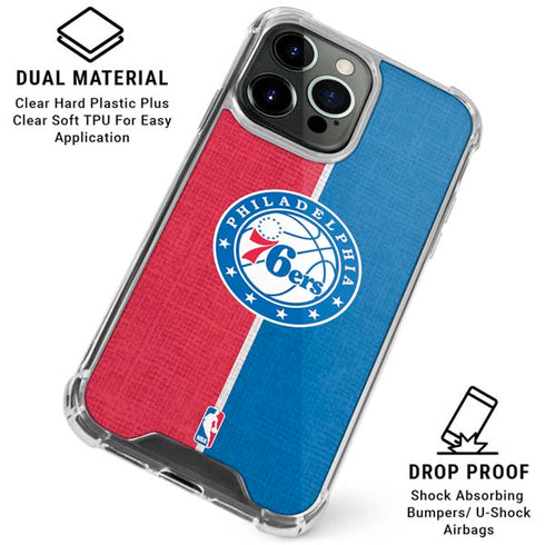 NBA Philadelphia 76ers Canvas Split iPhone 16 Pro Clear Case