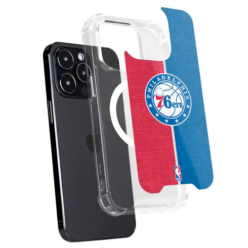 NBA Philadelphia 76ers Canvas Split iPhone 16 Pro MagSafe Case
