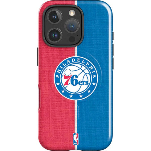 NBA Philadelphia 76ers Canvas Split iPhone 16 Pro Magsafe Impact Case