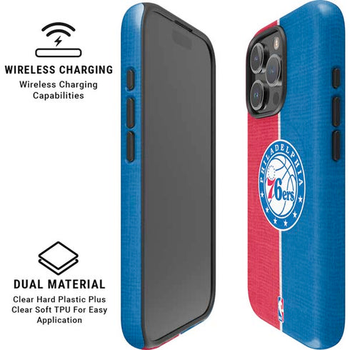 NBA Philadelphia 76ers Canvas Split iPhone 16 Pro Magsafe Impact Case