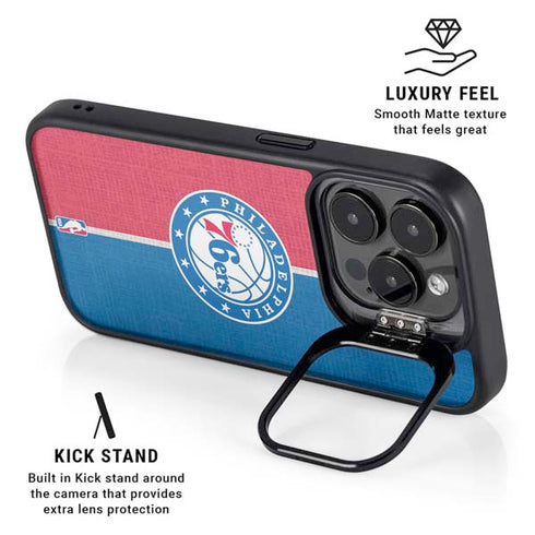 NBA Philadelphia 76ers Canvas Split iPhone 16 Pro Max Kickstand Case