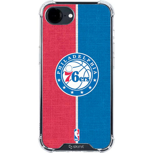 NBA Philadelphia 76ers Canvas Split iPhone 16e Clear Case