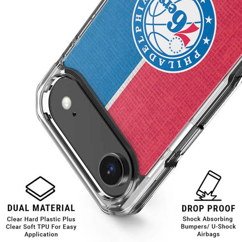 NBA Philadelphia 76ers Canvas Split iPhone 17 Air Clear Case
