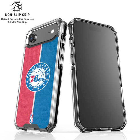 NBA Philadelphia 76ers Canvas Split iPhone 17 Air Clear Case