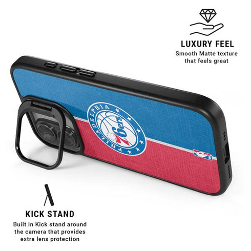NBA Philadelphia 76ers Canvas Split iPhone 17 Kickstand Case