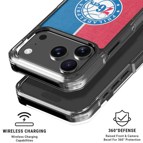 NBA Philadelphia 76ers Canvas Split iPhone 17 Pro MagSafe Case