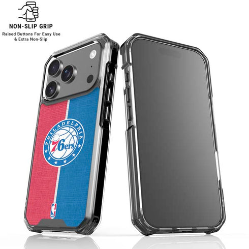 NBA Philadelphia 76ers Canvas Split iPhone 17 Pro Max Clear Case