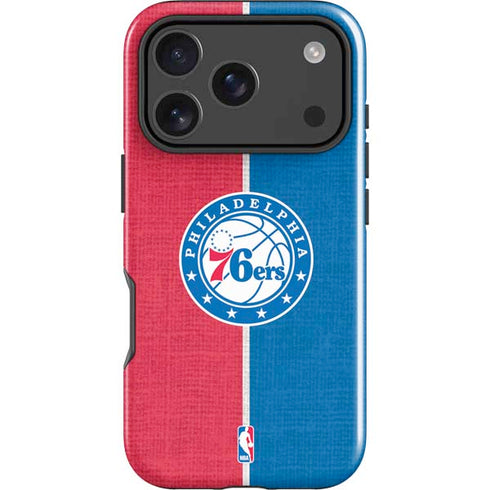 NBA Philadelphia 76ers Canvas Split iPhone 17 Pro Max Impact Case