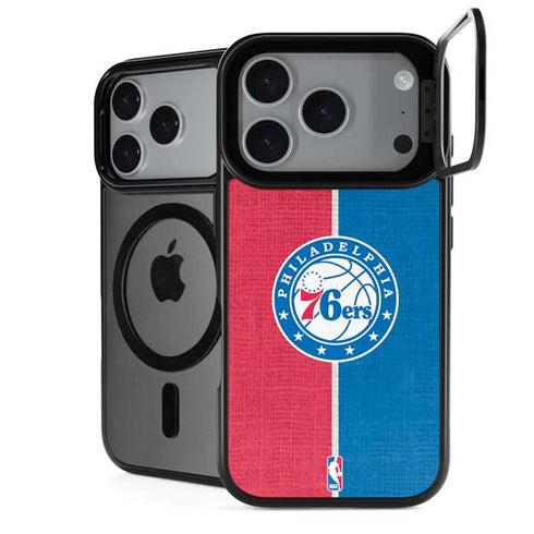 NBA Philadelphia 76ers Canvas Split iPhone 17 Pro Max Kickstand Case