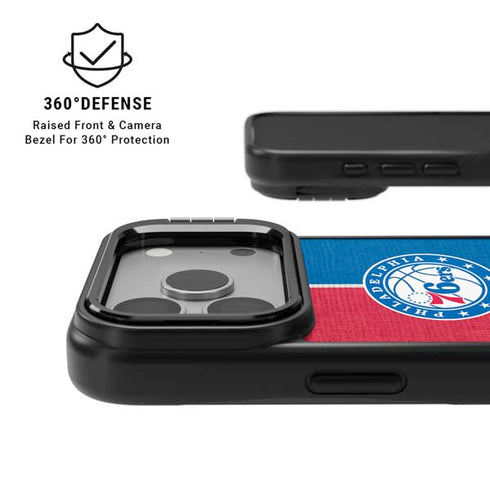 NBA Philadelphia 76ers Canvas Split iPhone 17 Pro Max Kickstand Case