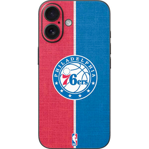 NBA Philadelphia 76ers Canvas Split iPhone 17 Skin