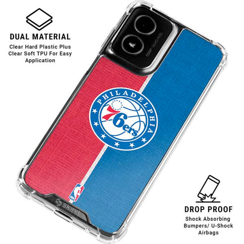 NBA Philadelphia 76ers Canvas Split Moto G Power 5G (2024) Clear Case