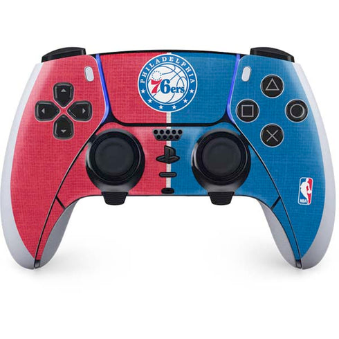 NBA Philadelphia 76ers Canvas Split PS5 DualSense Edge Pro Controller Skin
