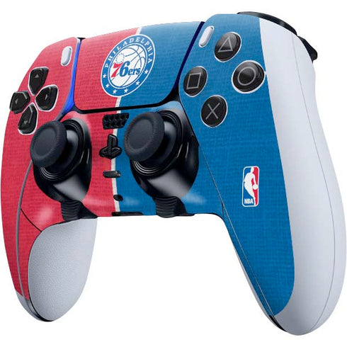 NBA Philadelphia 76ers Canvas Split PS5 DualSense Edge Pro Controller Skin