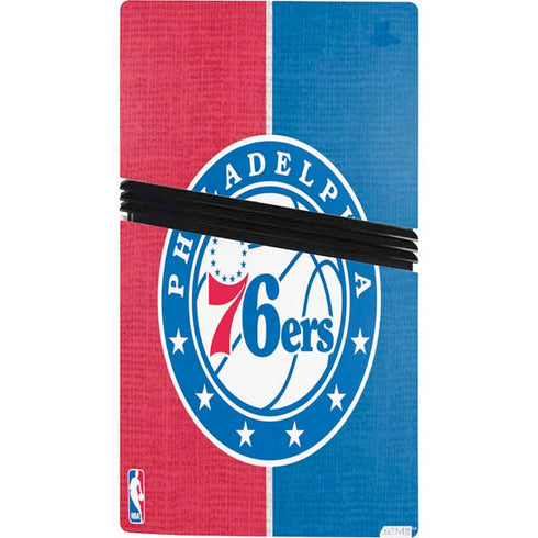 NBA Philadelphia 76ers Canvas Split PS5 Pro Console Skin