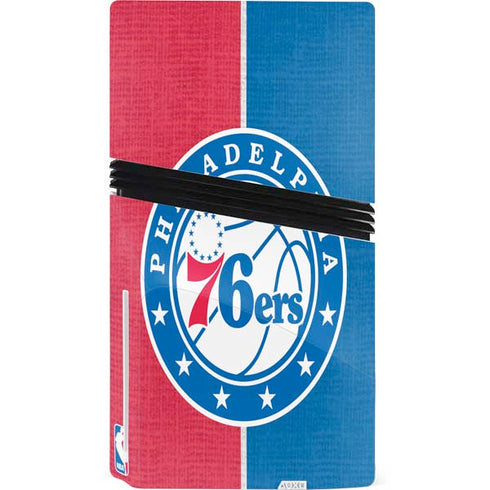 NBA Philadelphia 76ers Canvas Split PS5 Pro Disk Console Skin