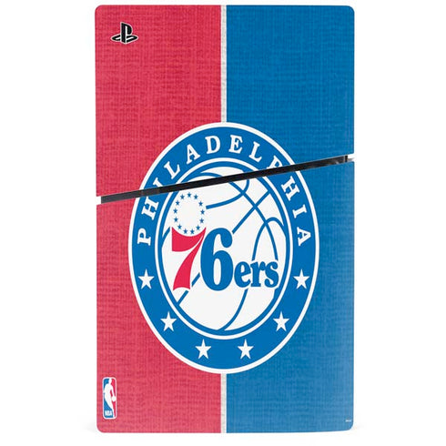 NBA Philadelphia 76ers Canvas Split PS5 Slim Digital Edition Console Skin
