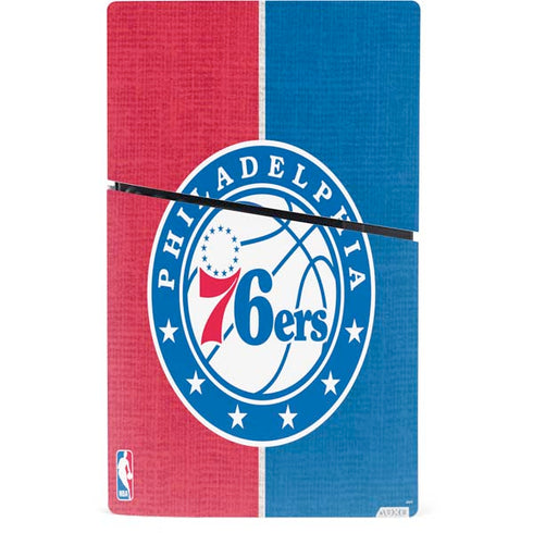 NBA Philadelphia 76ers Canvas Split PS5 Slim Digital Edition Console Skin