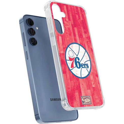 NBA Philadelphia 76ers Hardwood Classics Galaxy A55 5G Clear Case