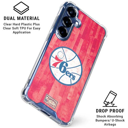 NBA Philadelphia 76ers Hardwood Classics Galaxy S25 Plus Clear Case
