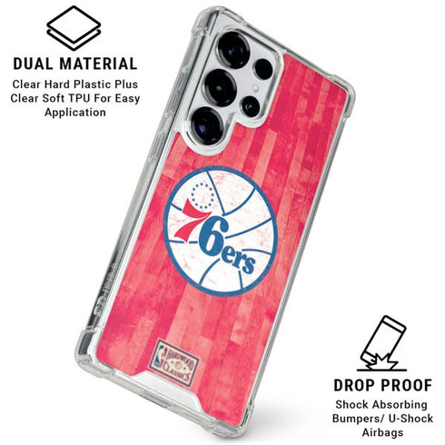 NBA Philadelphia 76ers Hardwood Classics Galaxy S25 Ultra Clear Case