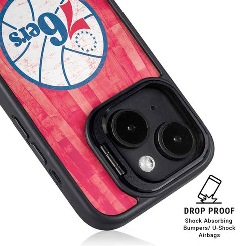 NBA Philadelphia 76ers Hardwood Classics iPhone 14 Kickstand Case