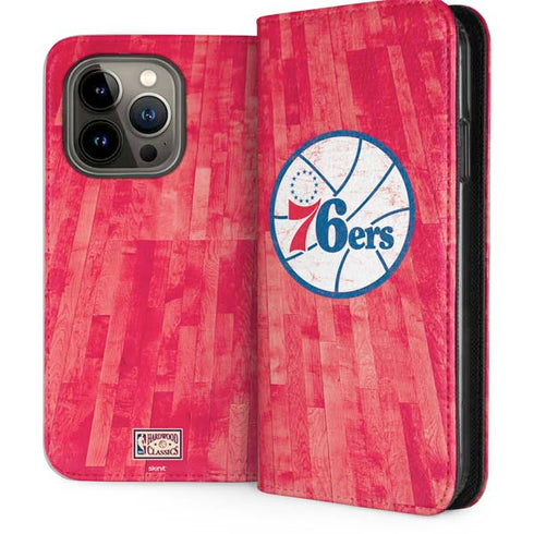 NBA Philadelphia 76ers Hardwood Classics iPhone 14 Pro Folio Case