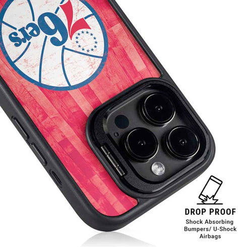 NBA Philadelphia 76ers Hardwood Classics iPhone 14 Pro Max Kickstand Case