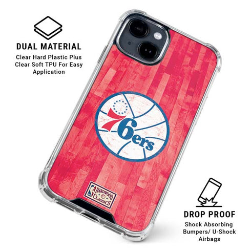 NBA Philadelphia 76ers Hardwood Classics iPhone 15 Clear Case