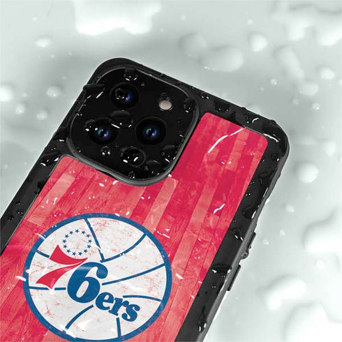 NBA Philadelphia 76ers Hardwood Classics iPhone 15 Pro Waterproof Case