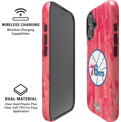 NBA Philadelphia 76ers Hardwood Classics iPhone 16 Magsafe Impact Case