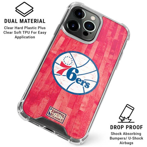 NBA Philadelphia 76ers Hardwood Classics iPhone 16 Pro Max Clear Case