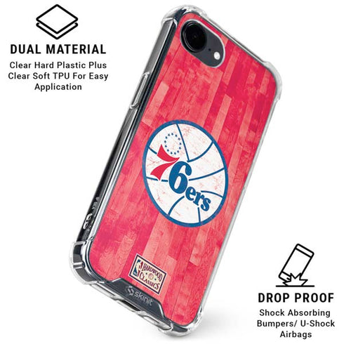 NBA Philadelphia 76ers Hardwood Classics iPhone 16e Clear Case