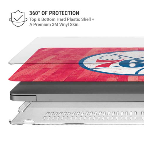 NBA Philadelphia 76ers Hardwood Classics MacBook Pro 14in (2021-24) Case plus Skin