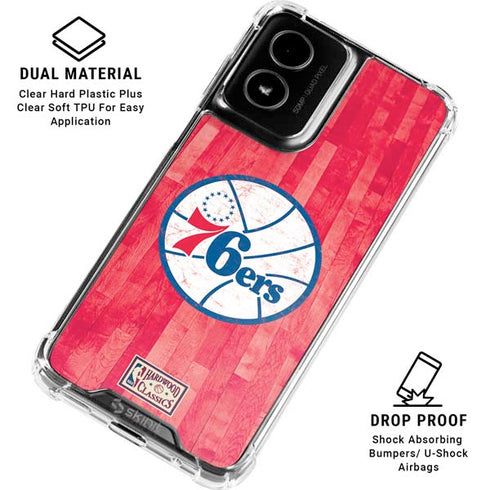 NBA Philadelphia 76ers Hardwood Classics Moto G Power 5G (2024) Clear Case