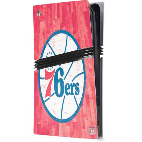 NBA Philadelphia 76ers Hardwood Classics PS5 Pro Console Skin