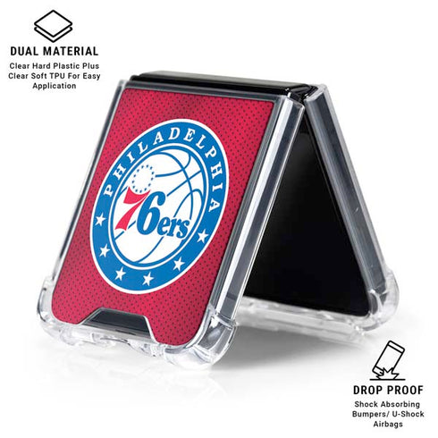 NBA Philadelphia 76ers Jersey Galaxy Z Flip6 Clear Case