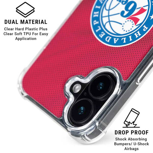 NBA Philadelphia 76ers Jersey iPhone 16 Plus Clear Case