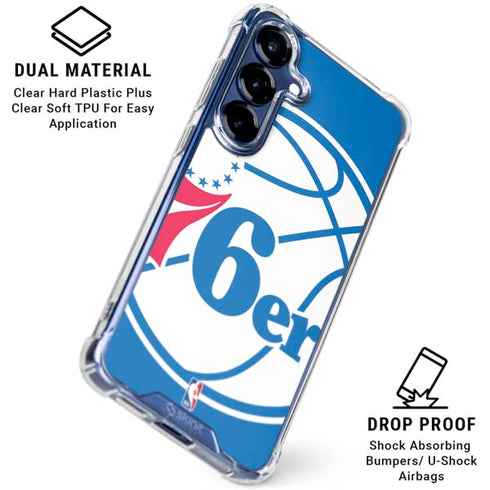 NBA Philadelphia 76ers Large Logo Galaxy S25 FE Clear Case
