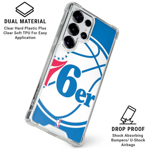 NBA Philadelphia 76ers Large Logo Galaxy S25 Ultra Clear Case
