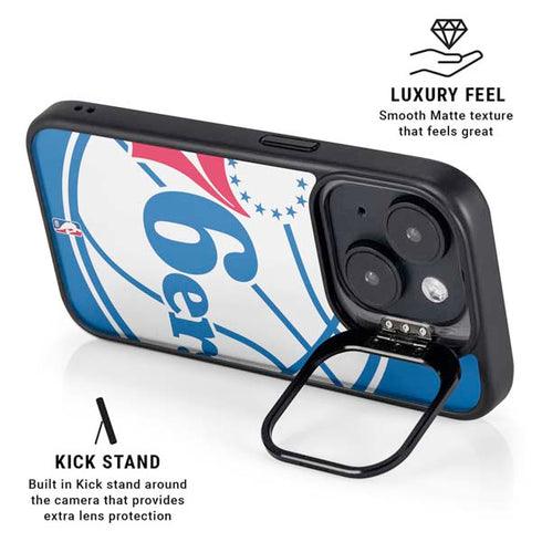 NBA Philadelphia 76ers Large Logo iPhone 15 Plus Kickstand Case