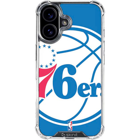NBA Philadelphia 76ers Large Logo iPhone 16 Clear Case